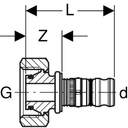 Bild von Geberit Mepla Verteilerabgang, zu Eurokonus, DN 12, d 16 mm, Art.-Nr. 601.623.00.5