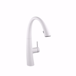 Bild von KWC ZOE Küche glacier white A 215 Hebelmischer Ausziehbare Umstellbrause verdeckt ergonomische Ausz, glacier white, seitenbedient, flex-PEX 3/8",, Art.Nr. : 10.201.102.150FL