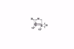 Bild von KWC Brausenarm chromeline A 90 Brausenarm Anschlussgewinde ½", Chromeline f.Brauseköpfe 1/2", Art.Nr. : 26.000.804.000