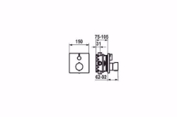 Bild von KWC Dusche chromeline Fertigmontageset mit Thermostat Funktionseinheit, chromeline, 1 Abgang, BlueBox, Art.Nr. : 21.004.801.000