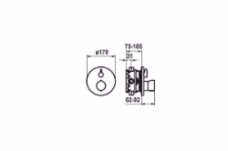 Bild von KWC Dusche chromeline Fertigmontageset mit Thermostat Funktionseinheit, chromeline, 1 Abgang, BlueBox, Art.Nr. : 21.004.802.000