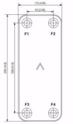 Bild von Swep Plattenwärmetauscher gelötet B16Hx40/1P-SC-S 4x1 1/4"(45), Art.Nr. : 14870-040