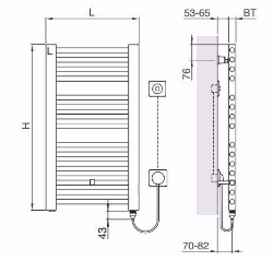 Bild von Arbonia Bagnostar Watt BSTW180 450 AF WKS RE, H: 1800 mm, 800 W, L: 450 mm, weiss, Art.Nr. : BSTW180 450 AF WKS RE