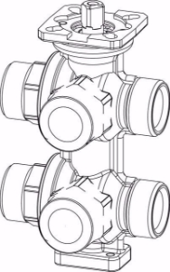 Bild von IMI Hydronic Engineering TA-6-Wege-Ventil DZR DN 15, flachdichtend, Art.Nr. : 32203130402