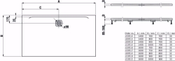 Bild von Laufen PRO - Duschwanne, aus Verbundwerkstoff Marbond, superflach, rechteckig, Ablauf an langer Seite, 1400 x 800 x 31,  077, hellgrau matt , Art.Nr. : H2109530770001