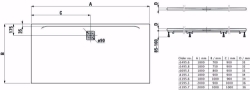 Bild von Laufen PRO - Duschwanne, aus Verbundwerkstoff Marbond, superflach, rechteckig, Ablauf an langer Seite, 1800 x 700 x 32,  078, anthrazit matt , Art.Nr. : H2149560780001