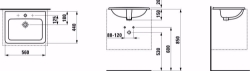 Bild von Laufen PRO - Einbau-Waschtisch VON OBEN PRO 56X44 WEISS, 560 x 440 x 170, 1 Hahnloch 000, weiss 1 Hahnloch , Art.Nr. : H8139610001041