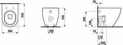 Bild von Laufen PRO - Stand-WC, Tiefspüler, mit Spülrand, Abgang waagerecht/senkrecht, 530 x 360 x 430,  000, weiss , Art.Nr. : H8229520000001