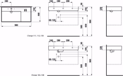 Bild von Laufen KARTELL BY LAUFEN - Waschtisch, Ablage rechts, mit verdecktem Ablauf, 900 x 460 x 120 020, schwarz 1 Hahnloch/ohne Überlauf, Art.Nr. : H8103380201111