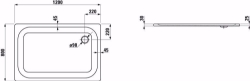 Bild von Laufen PLATINA - Duschwanne, rechteckig, Stahl emailliert (3,5 mm), extraflach (25 mm), 000 weiss, mit Schallschutz, 1200 x 800 x 25, Art.Nr. : H2150050000411