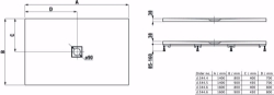 Bild von Laufen SOLUTIONS - Duschwanne, aus Verbundwerkstoff Marbond, rechteckig, Ablauf Mitte, 000 weiss, 1600 x 800 x 160, Art.Nr. : H2134460000001