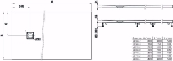 Bild von Laufen SOLUTIONS - Duschwanne, aus Verbundwerkstoff Marbond, rechteckig, Ablauf Seite, 000 weiss, 1800 x 900 x 20, Art.Nr. : H2144420000001