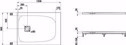 Bild von Laufen SOLUTIONS - Duschwanne, aus Verbundwerkstoff Marbond, superflach, rechteckig, auch für flächenbündigen Einbau geeignet, 000 weiss, 1200 x 900 x 38 mm, Art.Nr. : H2154440000001