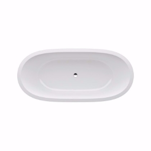 Bild von Laufen ALESSI ONE - Badewanne, aus Mineralgusswerkstoff Sentec, Einbauversion, mit Mittelablauf, mit Fussgestell, 000 weiss, 1998 x 998 x 960, Art.Nr. : H2459710000001