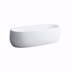 Bild von Laufen ALESSI ONE - Freistehende Badewanne, aus Mineralgusswerkstoff Sentec, mit Mittelablauf, mit Hubsystem, 000 weiss, mit LED Licht, 1998 x 998 x 960, Art.Nr. : H2459720006151