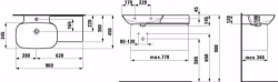 Bild von Laufen INO - Möbelwaschtisch, Ablage rechts, 400 LCC-weiss, ohne Hahnloch, 900 x 450 x 120, Art.Nr. : H8133024001091