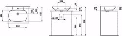 Bild von Laufen INO - Aufsatz-Waschtisch, 757 weiss matt, 1 Hahnloch, 560 x 450 x 120, Art.Nr. : H8163027571041