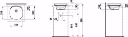 Bild von Laufen INO - Einbauwaschtisch von oben, 757 weiss matt, ohne Hahnloch, 350 x 365 x 150, Art.Nr. : H8173017571091