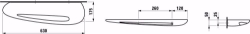 Bild von Laufen ALESSI ONE - Keramische Ablage, mit Handtuchschlitz, 000 weiss, 630 x 175 x 50, Art.Nr. : H8709720000001