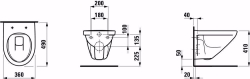 Bild von Laufen MODERNA R - Wand-WC rimless/compact, Tiefspüler, ohne Spülrand, 000 weiss, 490 x 360 x 345, Art.Nr. : H8205440000001