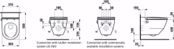 Bild von Laufen CLEANET NAVIA - Dusch-WC spülrandlos, wandhängend, Tiefspüler, inkl. WC-Sitz mit Deckel, abnehmbar, mit Absenkautomatik, 757 weiss matt, mit seitl. Öffnung, 800 x 600 x 550, Art.Nr. : H8206017577171