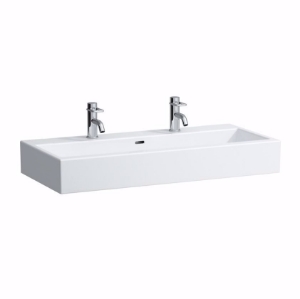 Bild von Laufen LIVING CITY - Waschtisch LIVINGCITY 100X46 WEISS, 000 weiss, 2 Hahnlöcher, 1000 x 460 x 155, Art.Nr. : H8184370001071