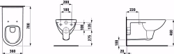 Bild von Laufen PRO LIBERTY - Wand-WC 'liberty', Tiefspüler, spülrandlos, barrierefrei, 400 LCC-weiss, 700 x 360 x 360, Art.Nr. : H8219544000001