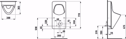 Bild von Laufen ANTERO - Absauge-Urinal, Wasserzulauf innen, mit elektronischer Steuerung, Netzbetrieb (230V), 400 LCC-weiss, 380 x 365 x 770, Art.Nr. : H8401524000001