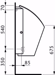 Bild von Laufen LEMA - Absauge-Urinal, ohne HF-Urinalsteurung, ohne Spezialabsaugesiphon für Ersatzbedarf, 400 LCC-weiss, 350 x 400 x 700, Art.Nr. : H8401954000001