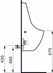 Bild von Laufen TAMARO - Absauge-Urinal ohne Annäherungselektronik, ohne Spezialabsaugsiphon für Ersatzbedarf, 400 LCC-weiss, 390 x 365 x 825, Art.Nr. : H8411214000001