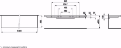 Bild von Laufen LIVING SQUARE - Ablage, aus Sanitärkeramik, wandhängend, schneidbar bis 650 mm, 000 weiss, 1300 x 380 x 100, Art.Nr. : H8704350000001