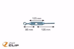 Bild von Zip-Clip M10 TURNBUCKLE MIT M10 GEWINDE UND GESCHLOSSENEM AUGENLAGER - 95/125/135 MM , Art.Nr. : ZIP-TB10