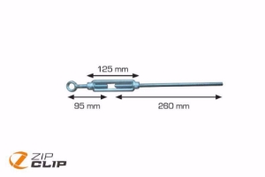 Bild von Zip-Clip M10 TURNBUCKLE MIT M10 GEWINDE UND GESCHLOSSENEM AUGENLAGER - 100/125/260MM , Art.Nr. : ZIP-TB20