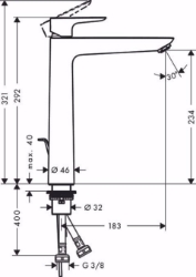 Bild von Hansgrohe Talis E Einhebel-Waschtischmischer 240 mit Zugstangen-Ablaufgarnitur, brushed black chrome , Art.Nr. : 71716340