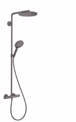 Bild von Hansgrohe Raindance Select S Showerpipe 240 1jet PowderRain mit Ecostat Comfort Thermostat, brushed black chrome , Art.Nr. : 27633340