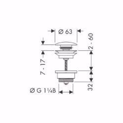 Bild von Hansgrohe Ablaufgarnitur Push-Open für Waschtisch- und Bidetmischer, Mattweiß , Art.Nr. : 50100700