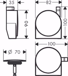 Bild von Hansgrohe Exafill S Fertigset Wanneneinlauf mit Ab- und Überlaufgarnitur, Mattweiß , Art.Nr. : 58117700