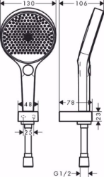 Bild von Hansgrohe Rainfinity Brausenhalterset 130 3jet mit Brausenschlauch 125 cm, chrom , Art.Nr. : 26852000