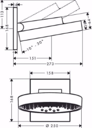 Bild von Hansgrohe Rainfinity Kopfbrause 250 3jet mit Wandanschluss, Mattweiß , Art.Nr. : 26232700