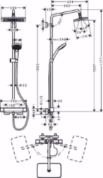 Bild von Hansgrohe Croma E Showerpipe 280 1jet mit Thermostat, chrom , Art.Nr. : 27630000