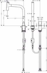 Bild von Hansgrohe Metris Select M71 2-Loch Einhebel-Küchenmischer 200, Ausziehbrause, 2jet, edelstahl finish , Art.Nr. : 73819800