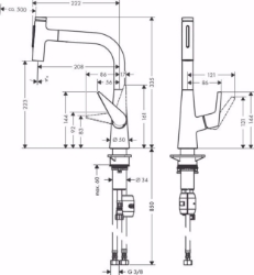 Bild von Hansgrohe Talis Select M51 Einhebel-Küchenmischer 220, Ausziehbrause, 2jet, chrom , Art.Nr. : 72824000