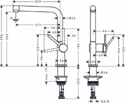 Bild von Hansgrohe Talis M54 Einhebel-Küchenmischer 270, 1jet, edelstahl finish , Art.Nr. : 72840800