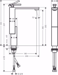 Bild von AXOR Edge Einhebel-Waschtischmischer 280 mit Push-Open Ablaufgarnitur, chrom , Art.Nr. : 46030000