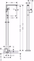 Bild von AXOR Edge Einhebel-Waschtischmischer bodenstehend mit Push-Open Ablaufgarnitur, chrom , Art.Nr. : 46040000