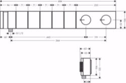 Bild von AXOR Edge Thermostatmodul Select 680/100 Unterputz für 5 Verbraucher - Diamantschliff, chrom , Art.Nr. : 46731000