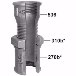 Bild von +GF+ 537 Temperguss-Langgewinde-Muff, Dimension ″: 1/2", Art.Nr.: 770537204