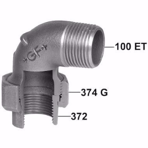 Bild von +GF+ 100 Winkelverschraubung, flach dichtend, Dimension ″: 1", Art.Nr.: 770100106