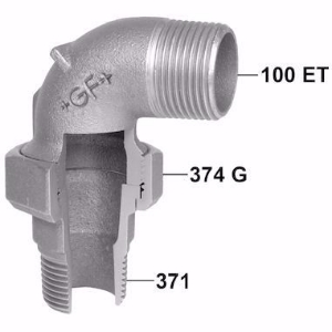 Bild von +GF+ 101 Winkelverschraubung, flach dichtend, Dimension ″: 3/4", Art.Nr.: 770101205