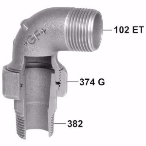 Bild von +GF+ 103 Winkelverschraubung, kegelig dichtend, Dimension ″: 3/4", Art.Nr.: 770103205